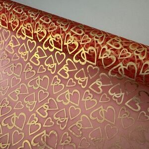 Valentine's Day Foil Red Tulle for Crafts Decor 10 Yards